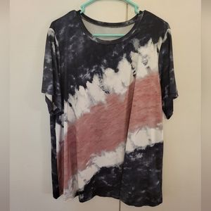 Black, White, and Pink Tie Dye Tee